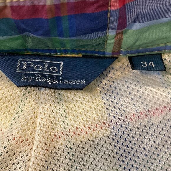 Polo by Ralph Lauren Men’s 34 Plaid Swimtrunks Pocket Embroidered Logo Mesh Line - Picture 7 of 9